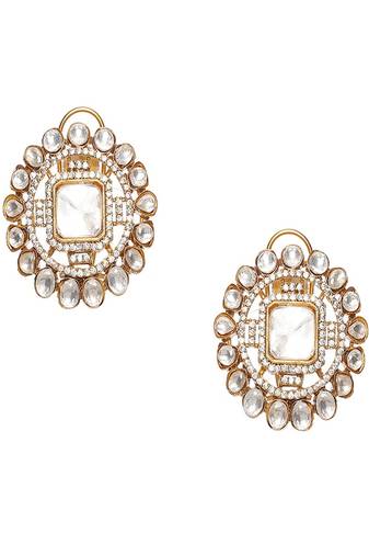 Round oversized kundan earrings
