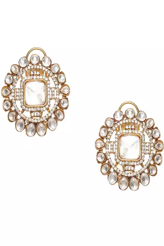 Round oversized kundan earrings