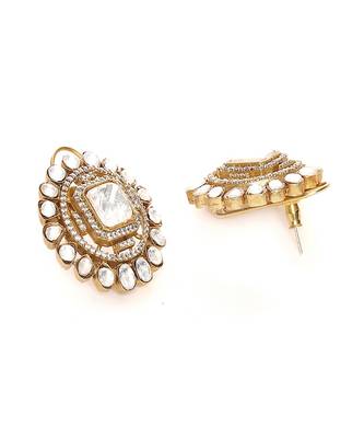 Round oversized kundan earrings 4