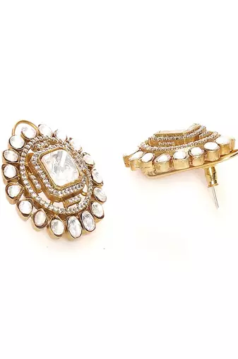 Round oversized kundan earrings