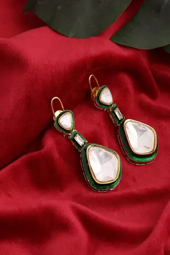 Kundan and meenakar earrings