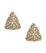 Triangle dual tone kundan earrings
