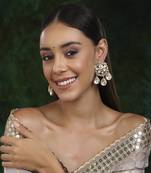 Chand kundan earrings with teardrops