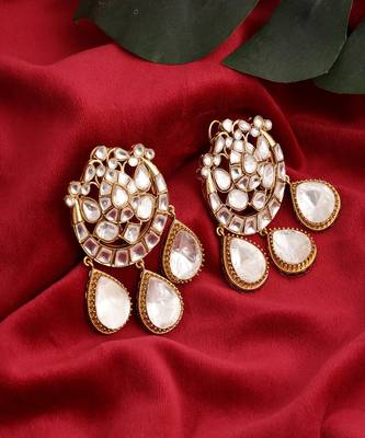 Chand kundan earrings with teardrops 2