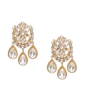 Chand kundan earrings with teardrops 3