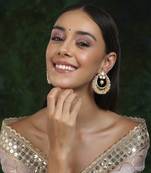 Chand and tear drop pearl earrings