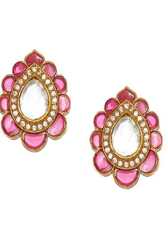 Tear drop maroon studs