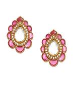 Tear drop maroon studs