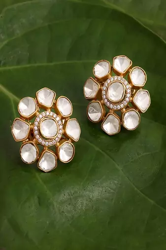Oversized kundan studs