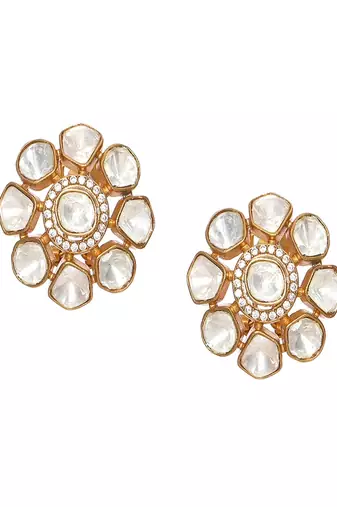 Oversized kundan studs
