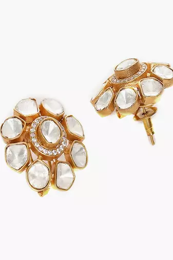 Oversized kundan studs