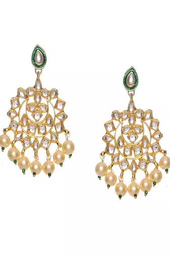 Kundan chand earrings