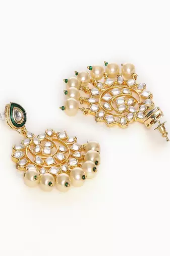Kundan chand earrings
