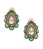 Tear drop green studs