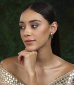 Kundan studs with green stone