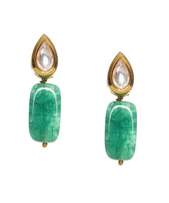 Kundan studs with green stone 1