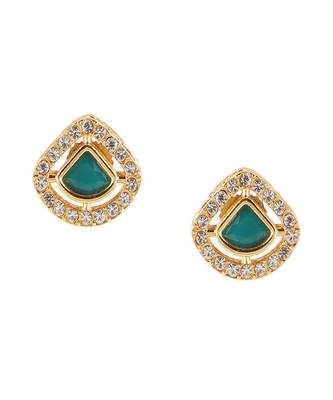 Kundan studs with green stone 3