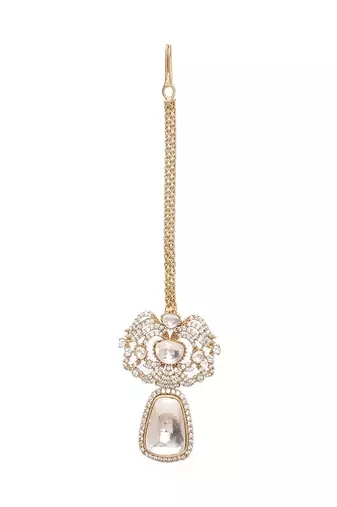 Kundan maang tikka with diamonds