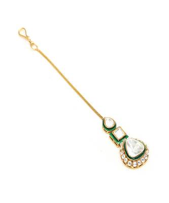 Kundan maang tikka with meenakari 4
