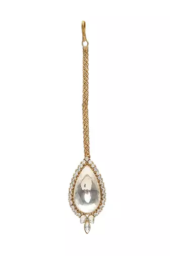 Kundan maang tikka with diamonds
