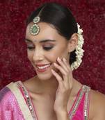 Kundan maang tikka with diamonds & semi precious stone