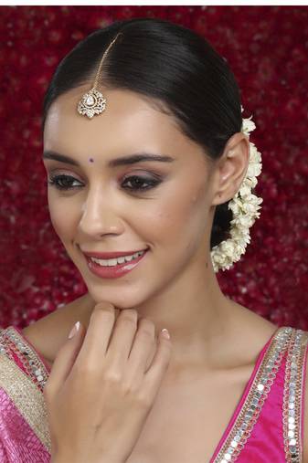Kundan maang tikka with diamonds