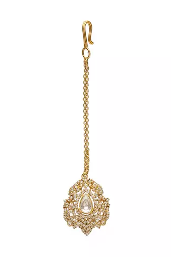 Kundan maang tikka with diamonds