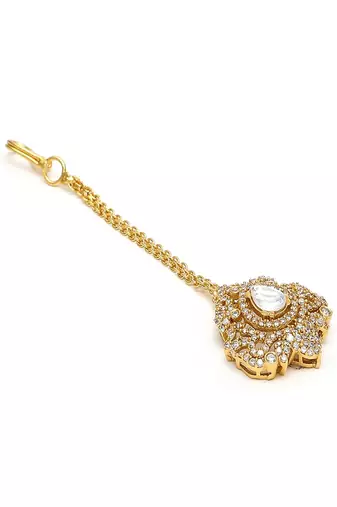 Kundan maang tikka with diamonds