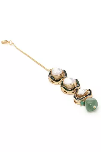 Kundan maang tikka with meenakari