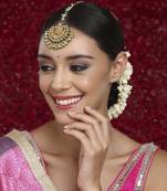 Meenakari and pearl kundan maang tikka