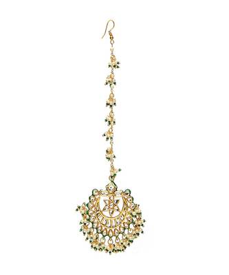 Meenakari and pearl kundan maang tikka 3