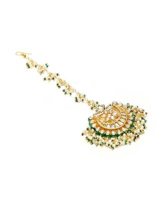 Meenakari and pearl kundan maang tikka 4