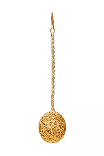 Golden maang tikka