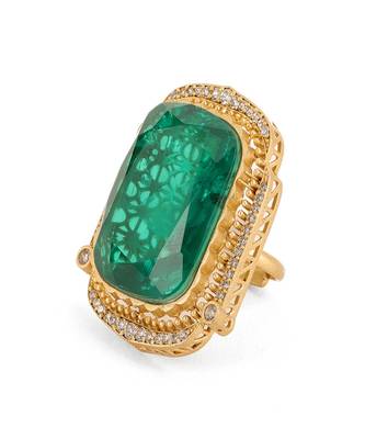 Oversized emerald cocktail ring 4
