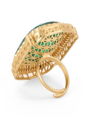 Oversized emerald cocktail ring 5