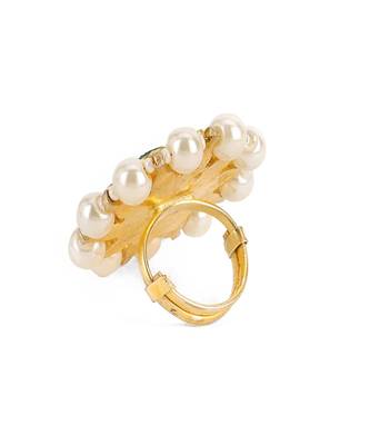 Oversized round cocktail kundan ring 5