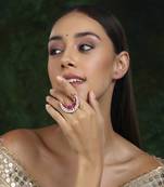 Half moon kundan ring