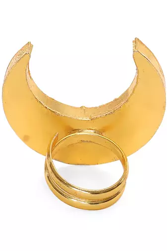 Half moon kundan ring