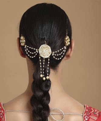 Kundan juda pin with pearls 1