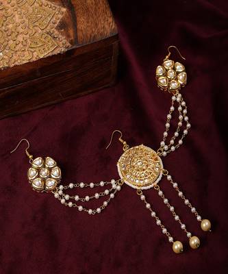 Kundan juda pin with pearls 2
