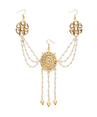 Kundan juda pin with pearls 3