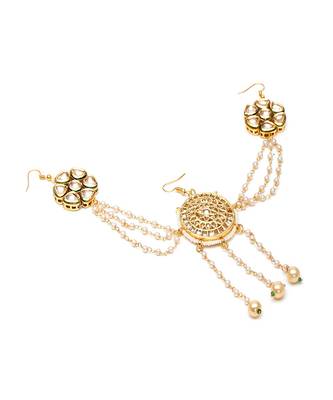 Kundan juda pin with pearls 4