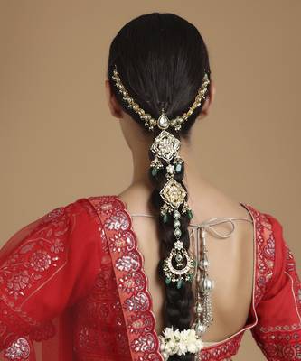 Kundan and stone hair braid (chotti) 1