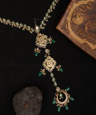 Kundan and stone hair braid (chotti) 2