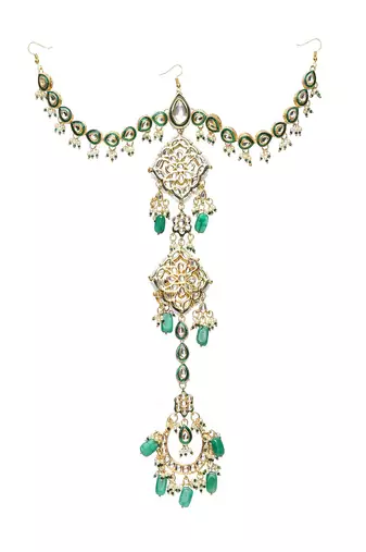 Kundan and stone hair braid (chotti)
