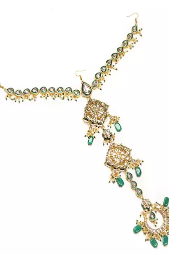Kundan and stone hair braid (chotti)