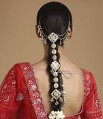 Kundan and pearl hair braid (chotti)