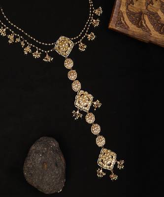 Kundan and pearl hair braid (chotti) 2