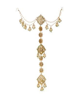 Kundan and pearl hair braid (chotti) 3
