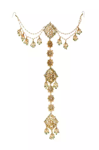 Kundan and pearl hair braid (chotti)